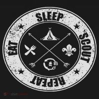 Eat Sleep Scout Repeat Scouting Lover Survival Polo thumb 3