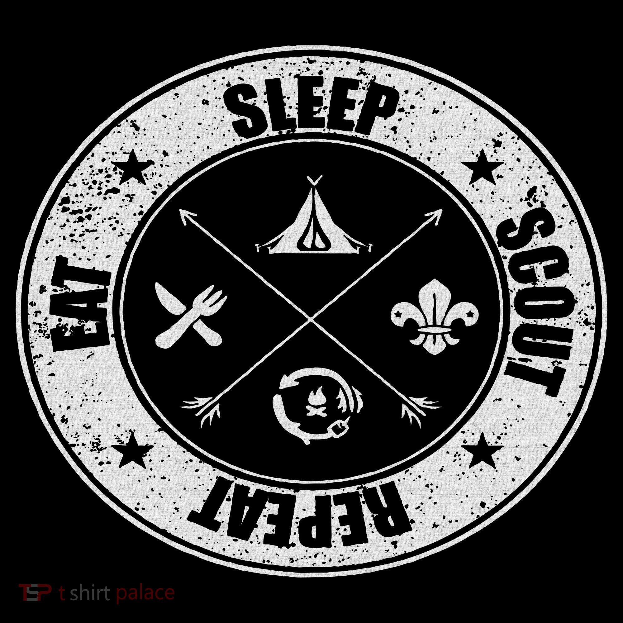 Eat Sleep Scout Repeat Scouting Lover Survival Baby Bodysuit