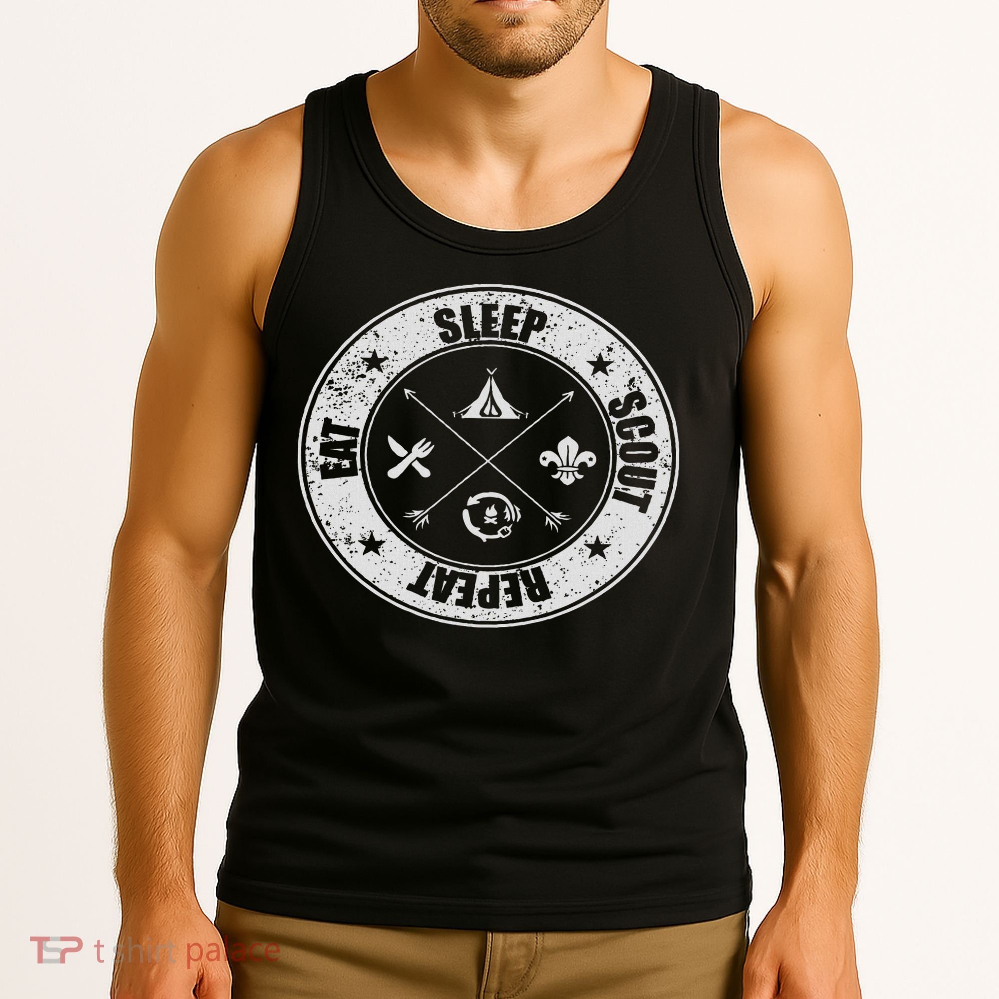 Eat Sleep Scout Repeat Scouting Lover Survival Tank Top