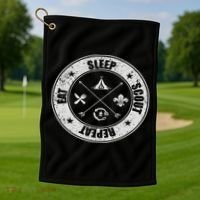 Eat Sleep Scout Repeat Scouting Lover Survival Golf Towel thumb 1