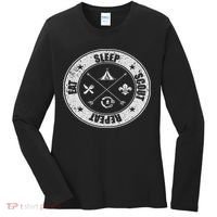 Eat Sleep Scout Repeat Scouting Lover Survival Women's Long Sleeve Shirt thumb 0