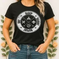 Eat Sleep Scout Repeat Scouting Lover Survival Women's T-Shirt thumb 2