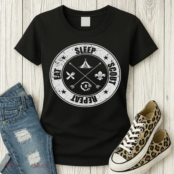 Eat Sleep Scout Repeat Scouting Lover Survival Women's T-Shirt