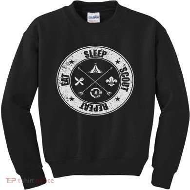 Eat Sleep Scout Repeat Scouting Lover Survival Kids Sweatshirt