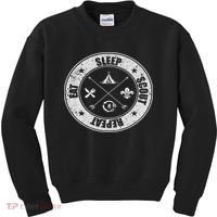Eat Sleep Scout Repeat Scouting Lover Survival Kids Sweatshirt thumb 0