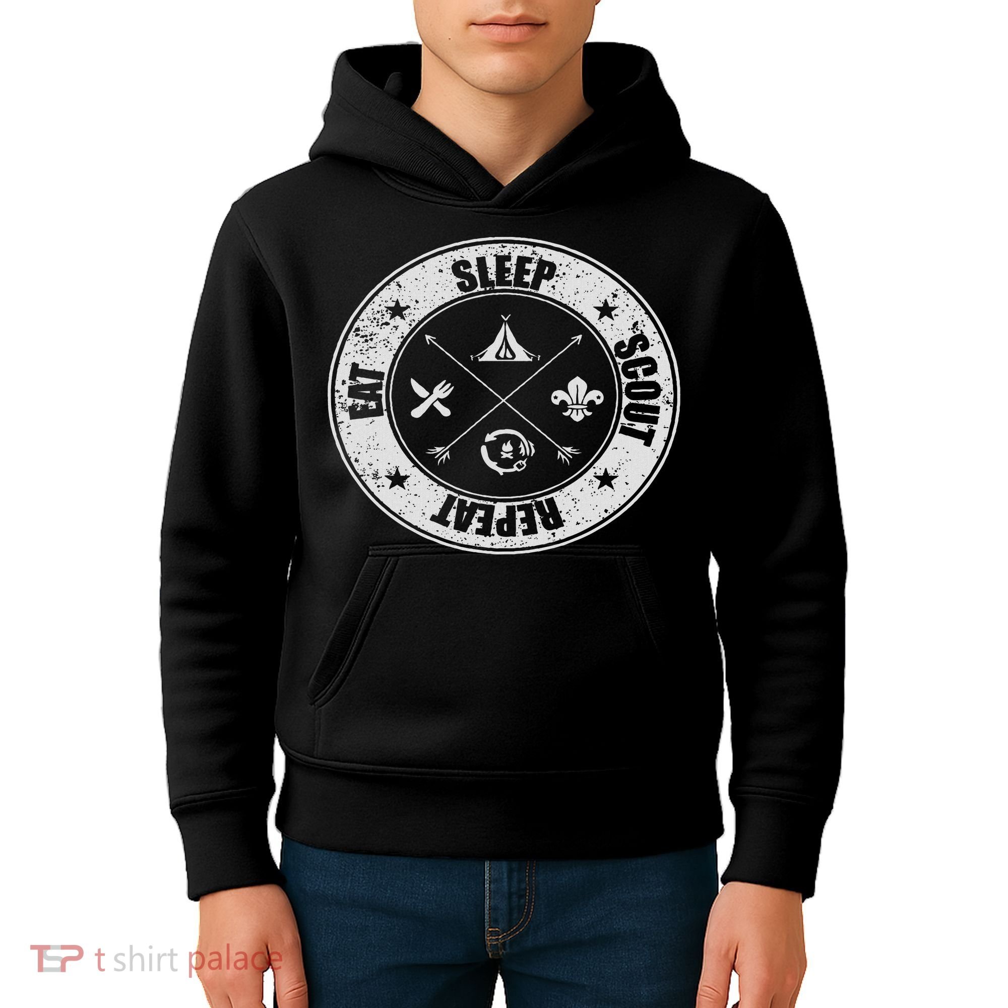 Eat Sleep Scout Repeat Scouting Lover Survival Kids Hoodie