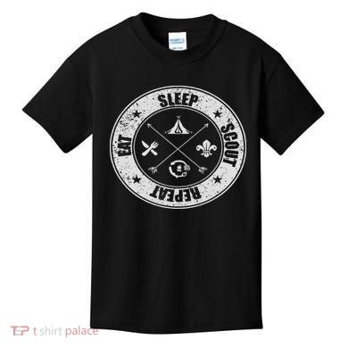 Eat Sleep Scout Repeat Scouting Lover Survival Kids T-Shirt