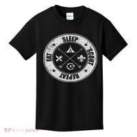 Eat Sleep Scout Repeat Scouting Lover Survival Kids T-Shirt thumb 0
