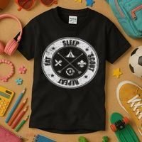 Eat Sleep Scout Repeat Scouting Lover Survival Kids T-Shirt thumb 3