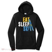 Eat Sleep Ski Skiing Winter Sports Mountain Skier Gift Women's Hoodie thumb 0