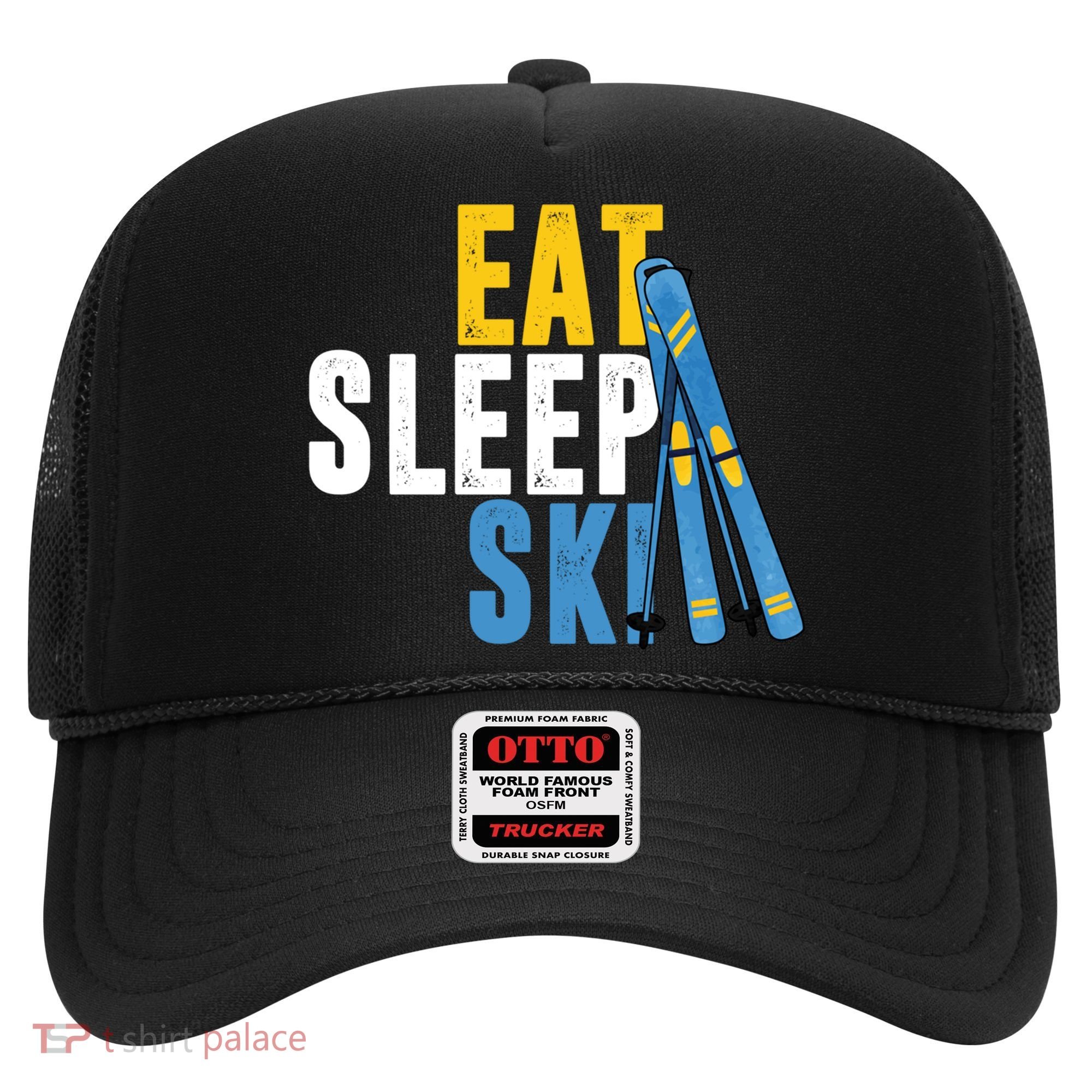 Eat Sleep Ski Skiing Winter Sports Mountain Skier Gift Hat