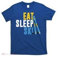 Eat Sleep Ski Skiing Winter Sports Mountain Skier Gift T-Shirt thumb 0