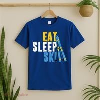 Eat Sleep Ski Skiing Winter Sports Mountain Skier Gift T-Shirt thumb 2