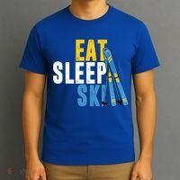 Eat Sleep Ski Skiing Winter Sports Mountain Skier Gift T-Shirt thumb 3