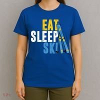 Eat Sleep Ski Skiing Winter Sports Mountain Skier Gift T-Shirt thumb 4