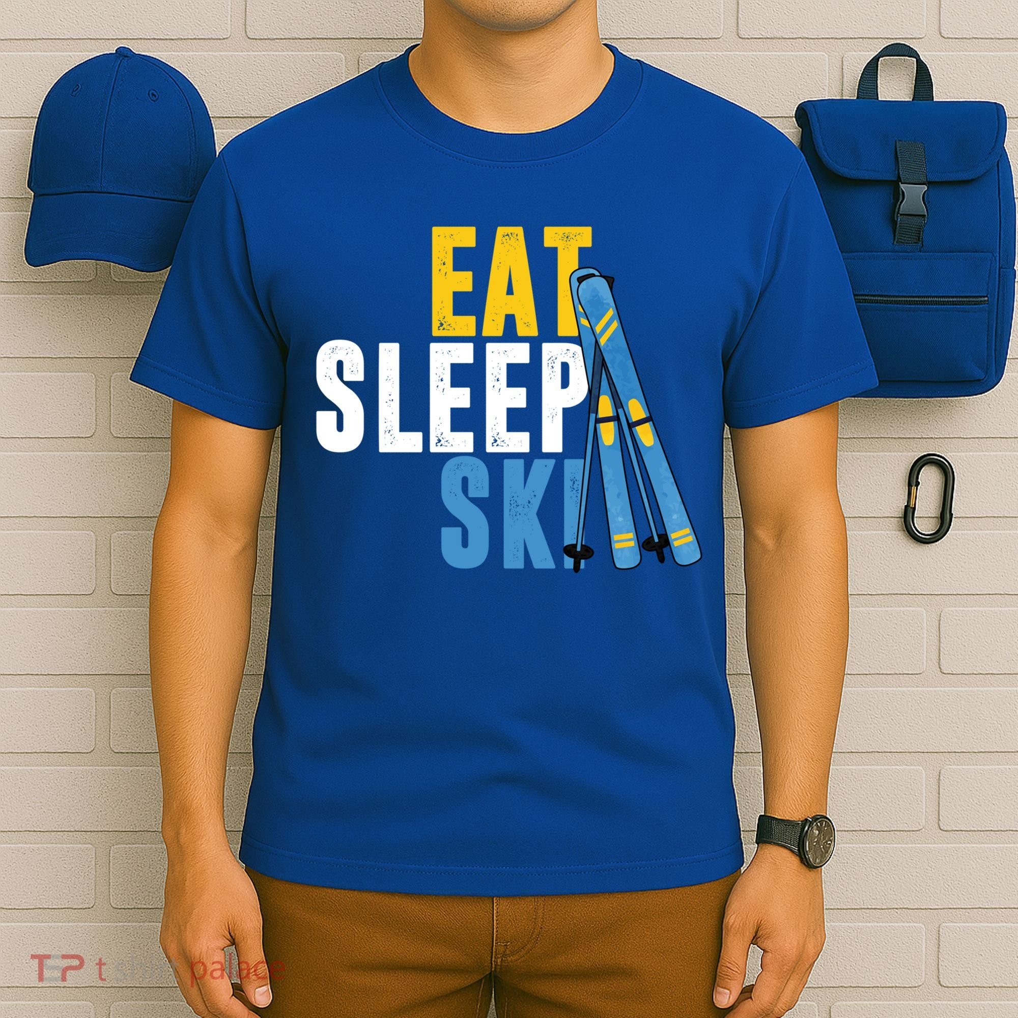 Eat Sleep Ski Skiing Winter Sports Mountain Skier Gift T-Shirt