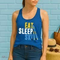 Eat Sleep Ski Skiing Winter Sports Mountain Skier Gift Women's Tank Top thumb 2