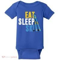 Eat Sleep Ski Skiing Winter Sports Mountain Skier Gift Baby Bodysuit thumb 0