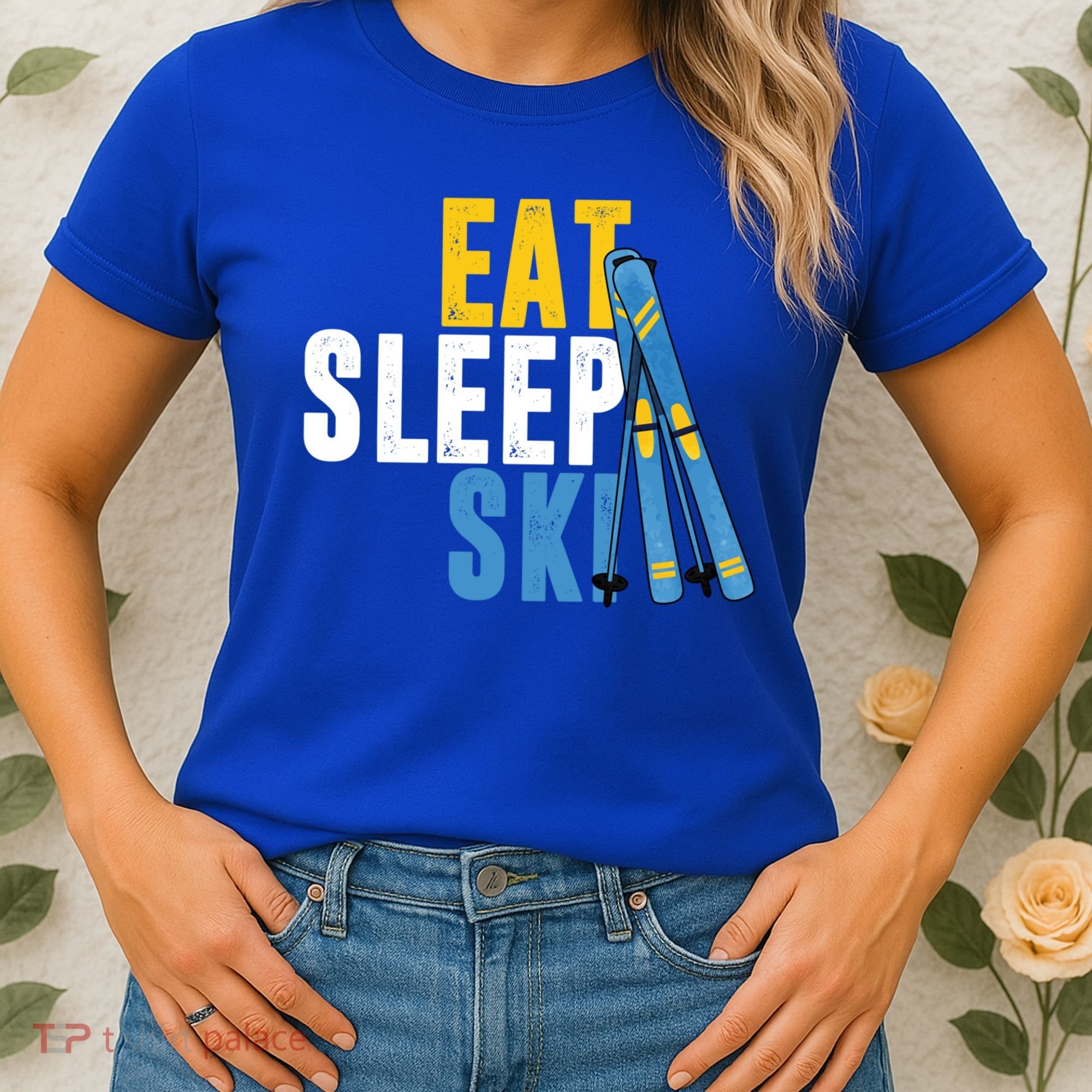Eat Sleep Ski Skiing Winter Sports Mountain Skier Gift Women's T-Shirt