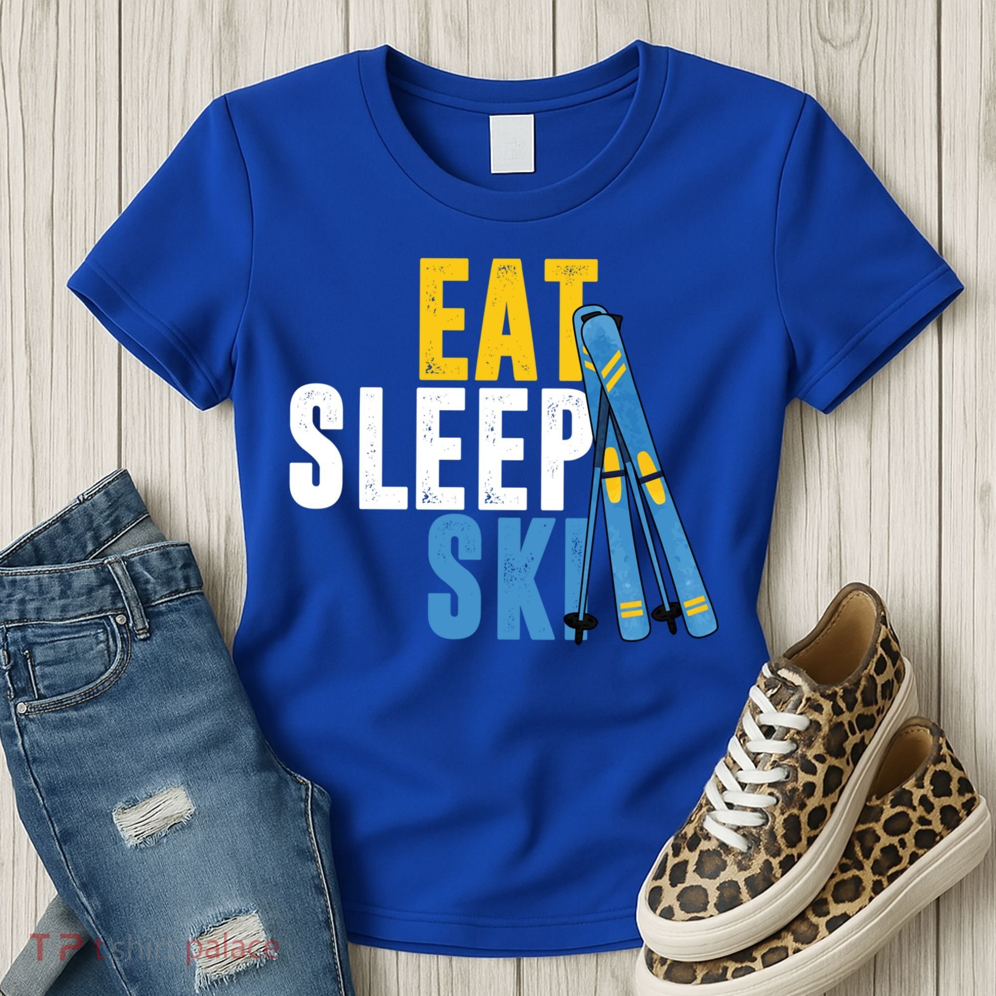 Eat Sleep Ski Skiing Winter Sports Mountain Skier Gift Women's T-Shirt