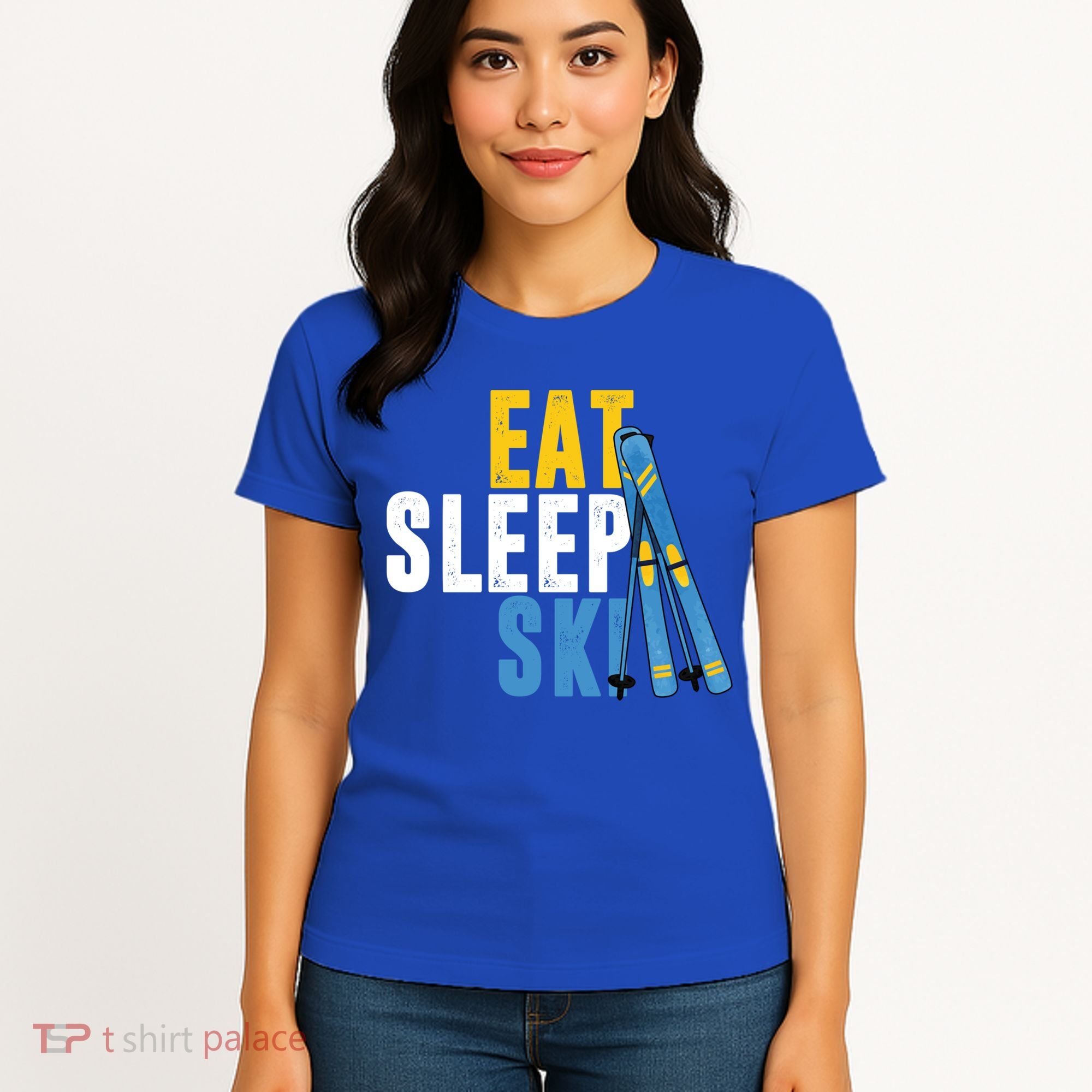 Eat Sleep Ski Skiing Winter Sports Mountain Skier Gift Women's T-Shirt