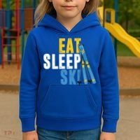 Eat Sleep Ski Skiing Winter Sports Mountain Skier Gift Kids Hoodie thumb 3