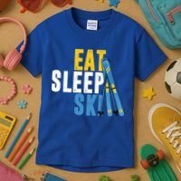 Eat Sleep Ski Skiing Winter Sports Mountain Skier Gift Kids T-Shirt thumb 3