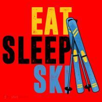Eat Sleep Ski Skiing Winter Sports Mountain Skier Gift Santa Hat thumb 1