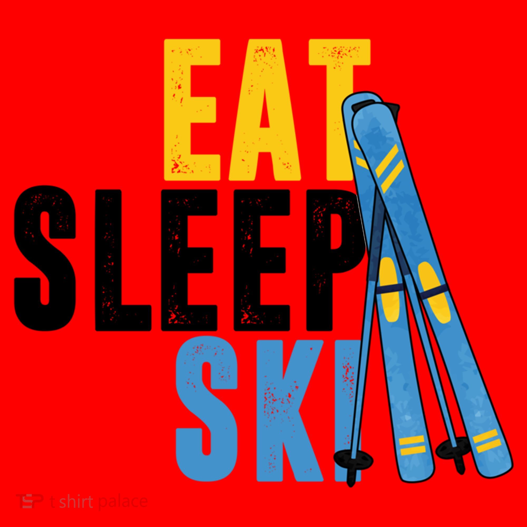 Eat Sleep Ski Skiing Winter Sports Mountain Skier Gift Santa Hat