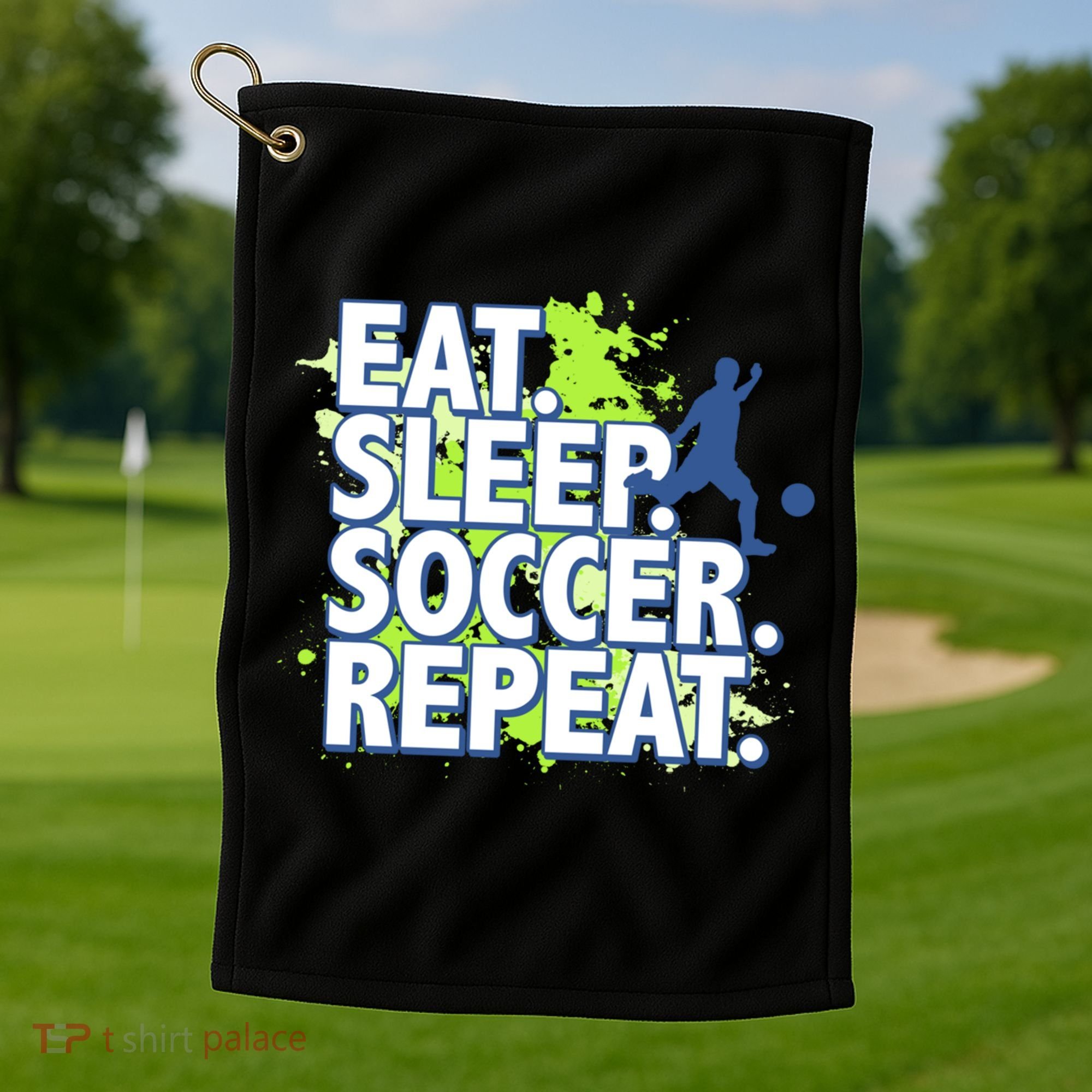 Eat Sleep Soccer Repeat Gift Golf Towel