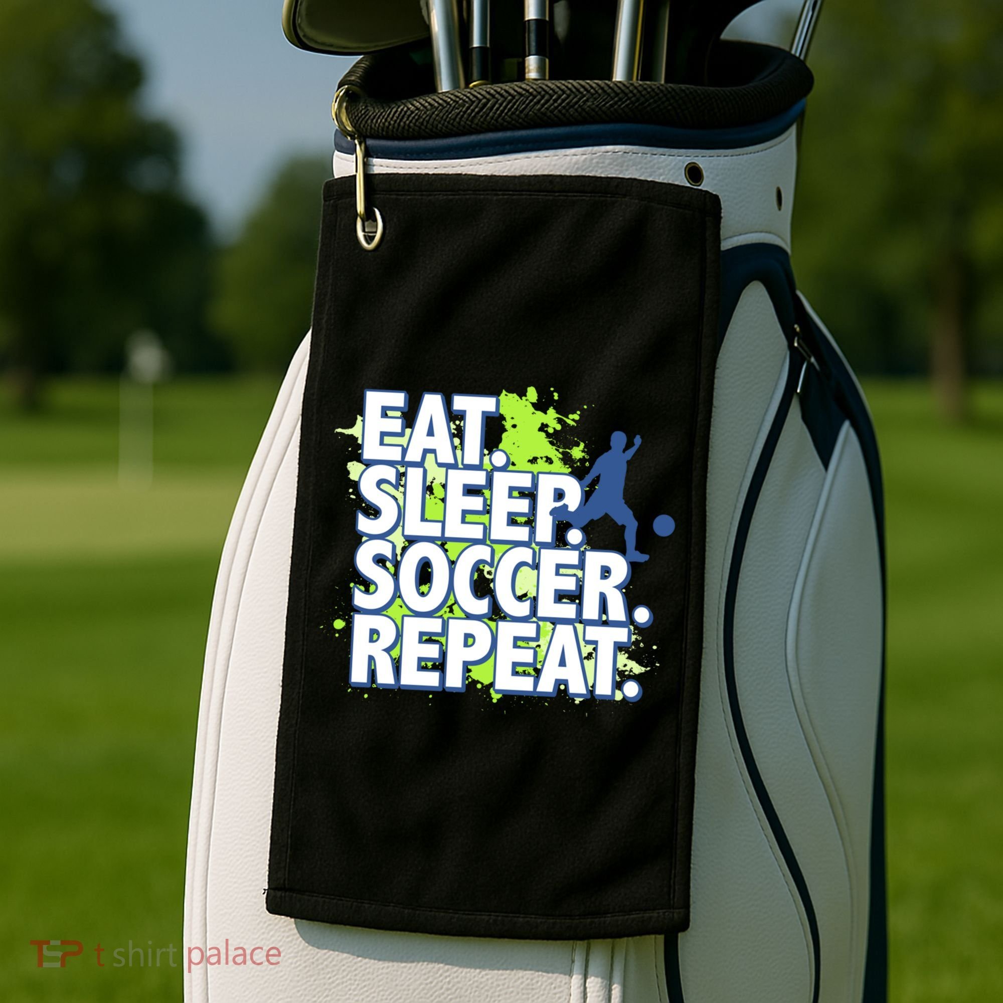 Eat Sleep Soccer Repeat Gift Golf Towel