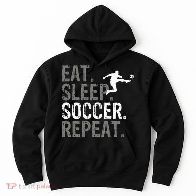 Eat Sleep Soccer Repeat Soccer Graphic Hoodie