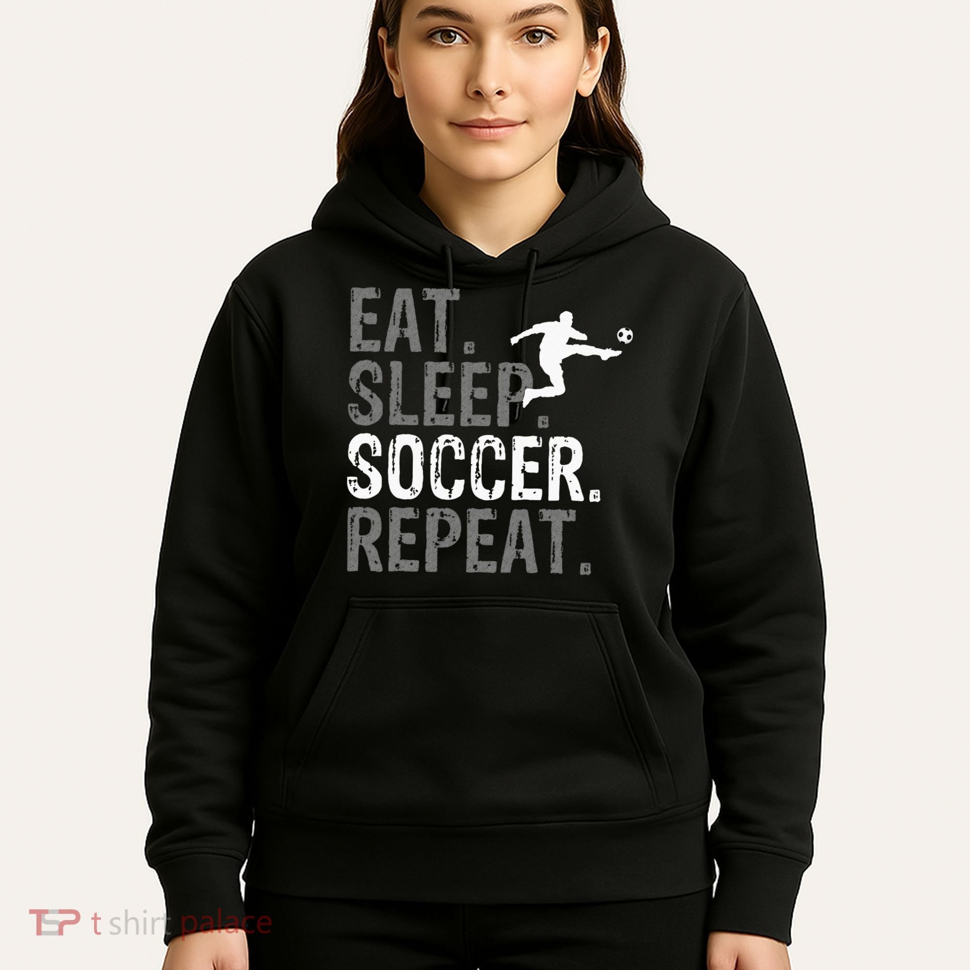 Eat Sleep Soccer Repeat Soccer Graphic Hoodie