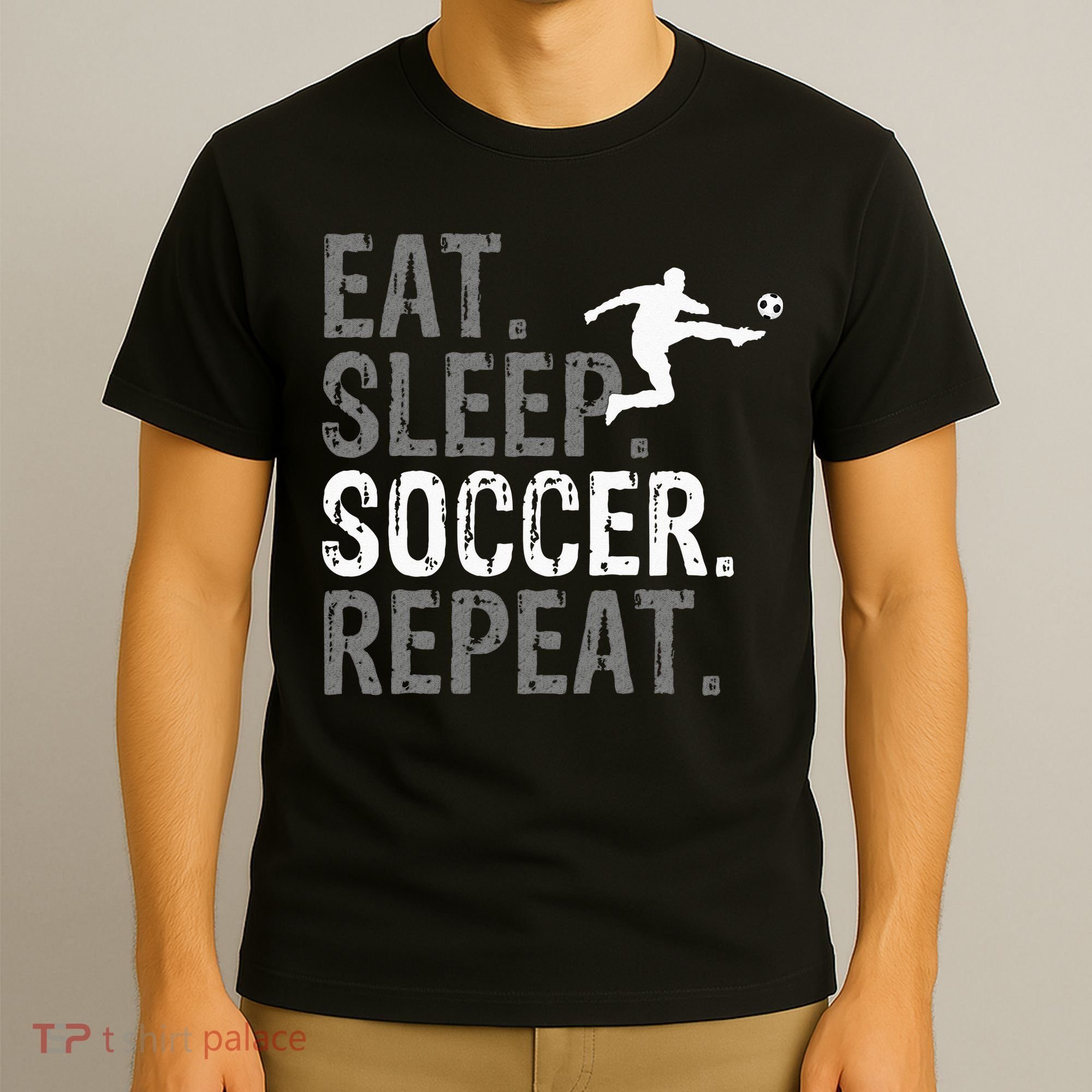 Eat Sleep Soccer Repeat Soccer Graphic T-Shirt