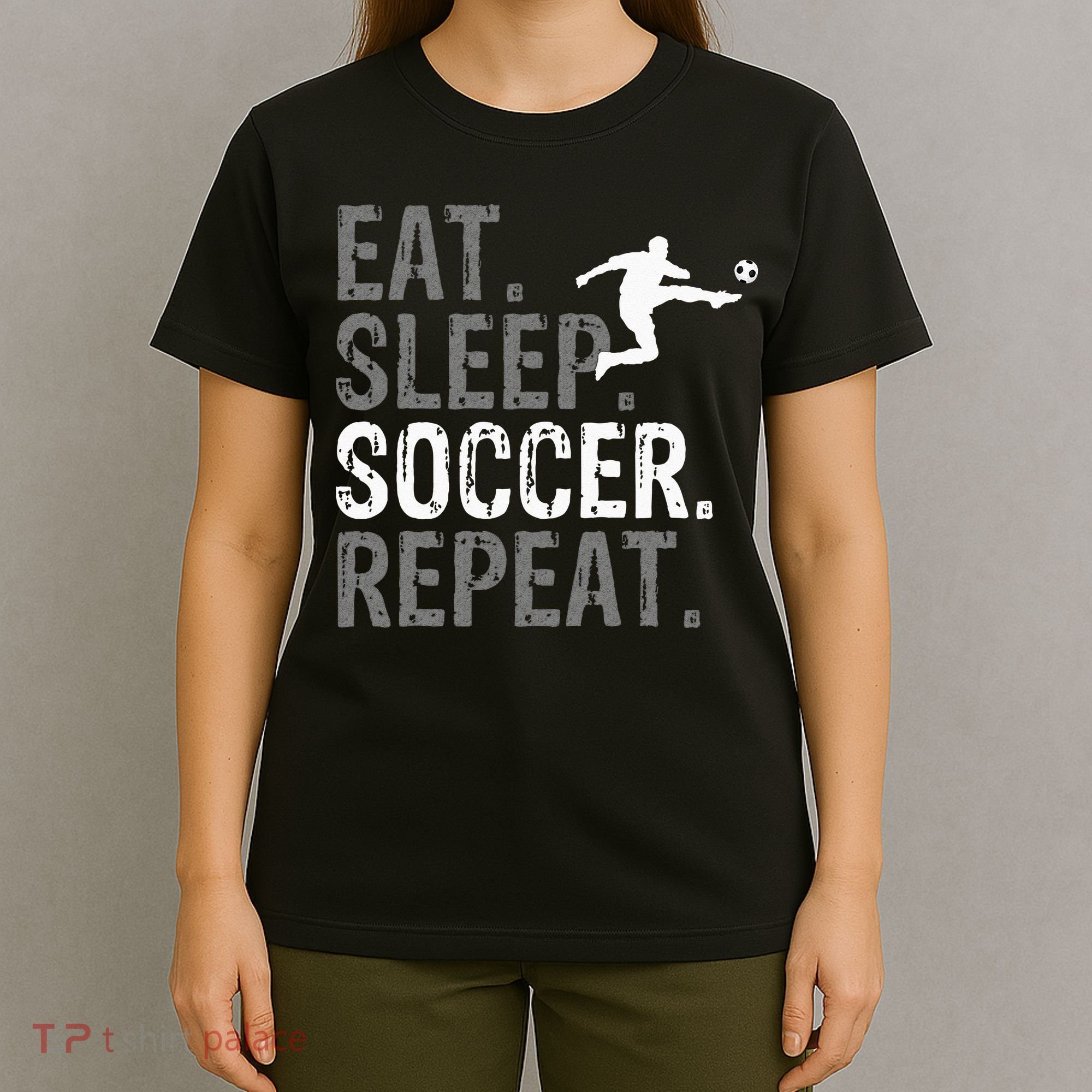 Eat Sleep Soccer Repeat Soccer Graphic T-Shirt
