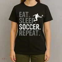 Eat Sleep Soccer Repeat Soccer Graphic T-Shirt thumb 4