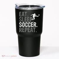 Eat Sleep Soccer Repeat Soccer Graphic Tumbler thumb 0