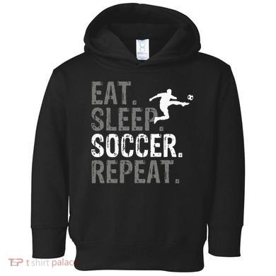 Eat Sleep Soccer Repeat Soccer Graphic Toddler Hoodie