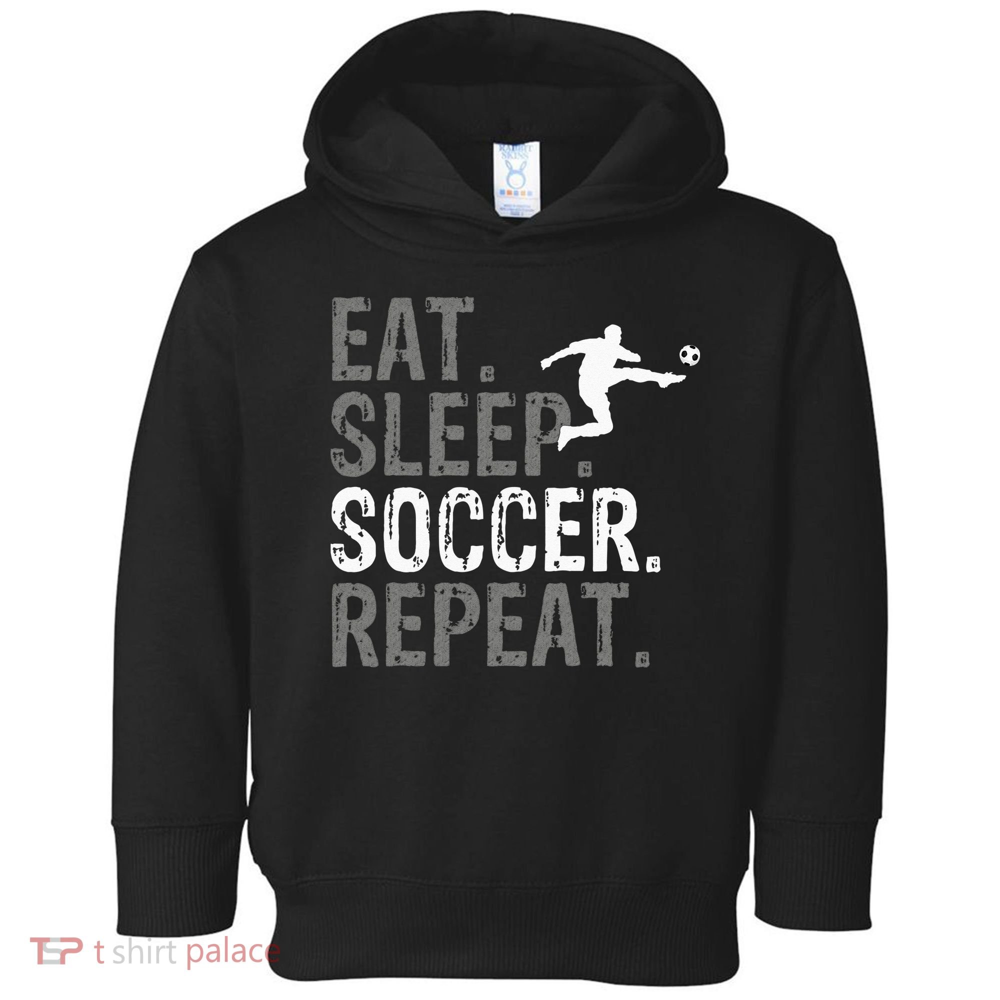 Eat Sleep Soccer Repeat Soccer Graphic Toddler Hoodie