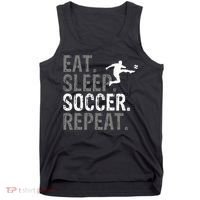 Eat Sleep Soccer Repeat Soccer Graphic Tank Top thumb 0