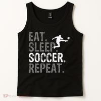 Eat Sleep Soccer Repeat Soccer Graphic Tank Top thumb 2