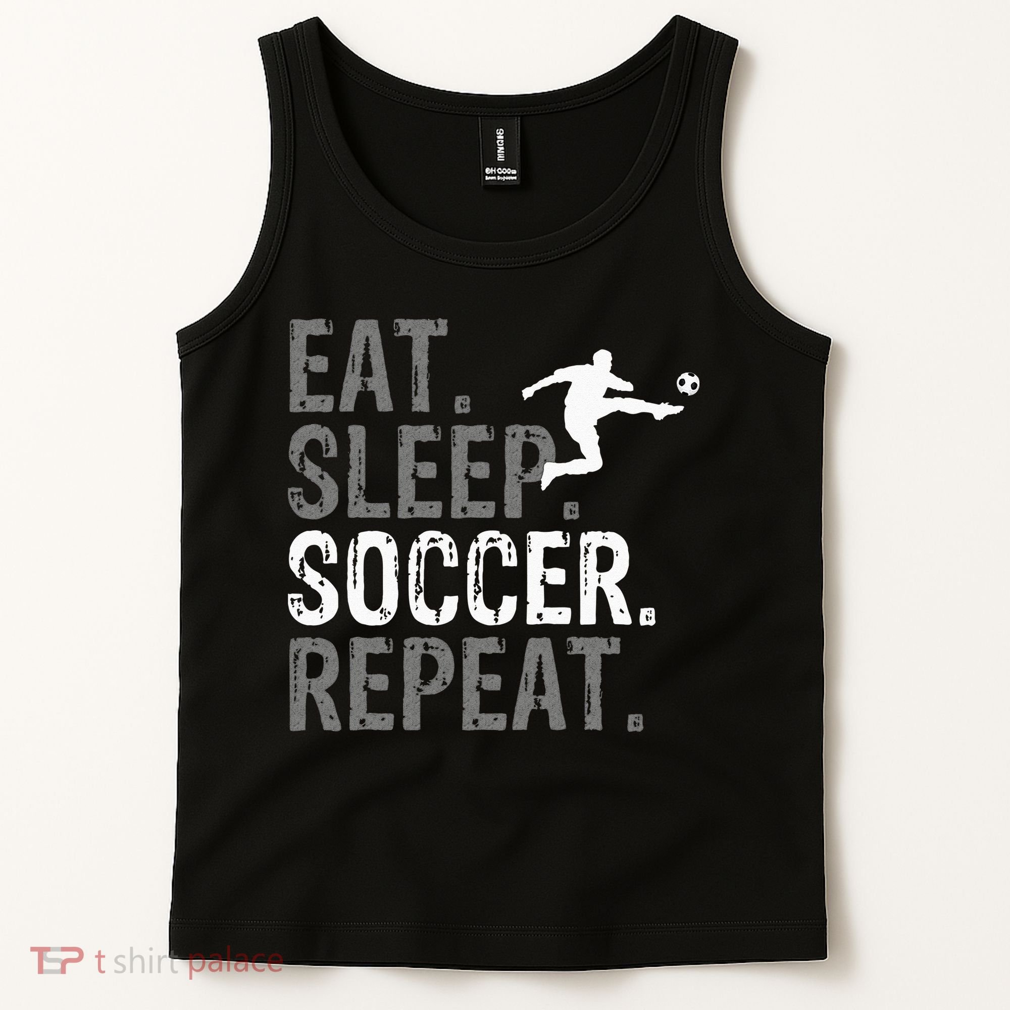 Eat Sleep Soccer Repeat Soccer Graphic Tank Top