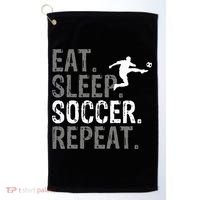 Eat Sleep Soccer Repeat Soccer Graphic Golf Towel thumb 0