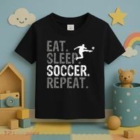 Eat Sleep Soccer Repeat Soccer Graphic Toddler T-Shirt thumb 3