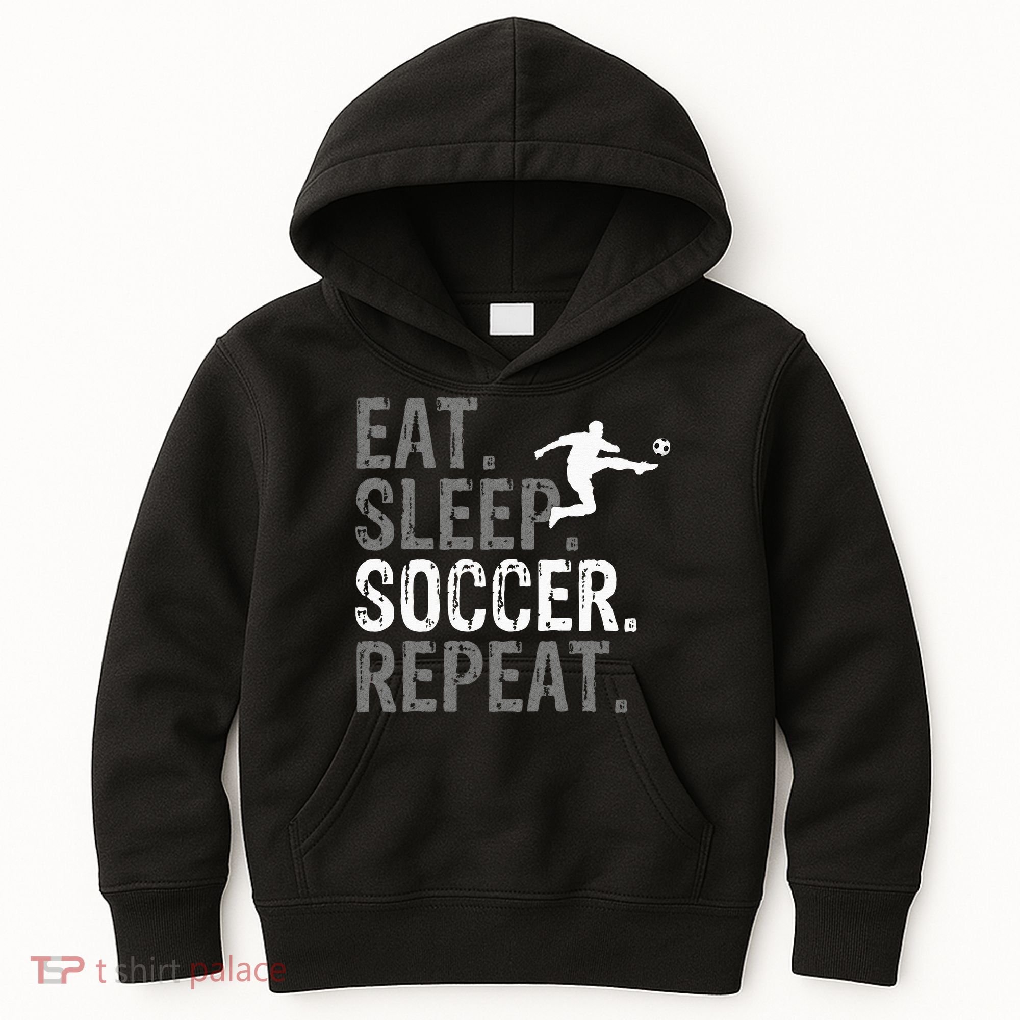 Eat Sleep Soccer Repeat Soccer Graphic Kids Hoodie