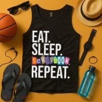 Eat Sleep Scrapbook Repeat Scrapbooker Scrapbooking Lover Tank Top thumb 4