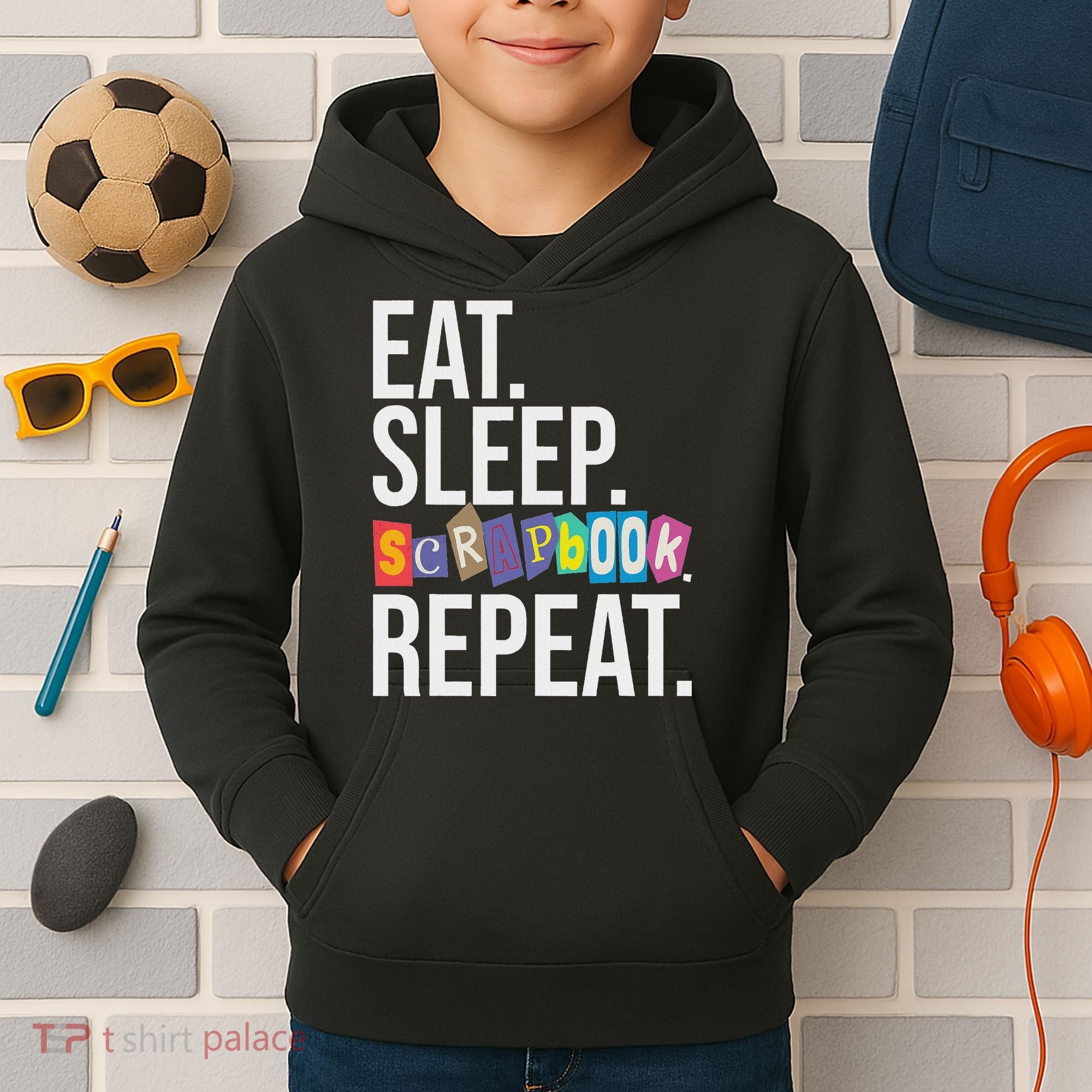 Eat Sleep Scrapbook Repeat Scrapbooker Scrapbooking Lover Kids Hoodie
