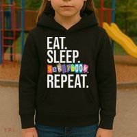 Eat Sleep Scrapbook Repeat Scrapbooker Scrapbooking Lover Kids Hoodie thumb 3