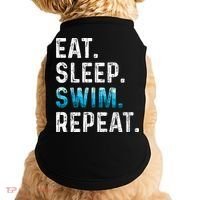 Eat Sleep Swim Repeat Funny Swimmer Swimming Player Graphic Gift Doggie Tank thumb 0