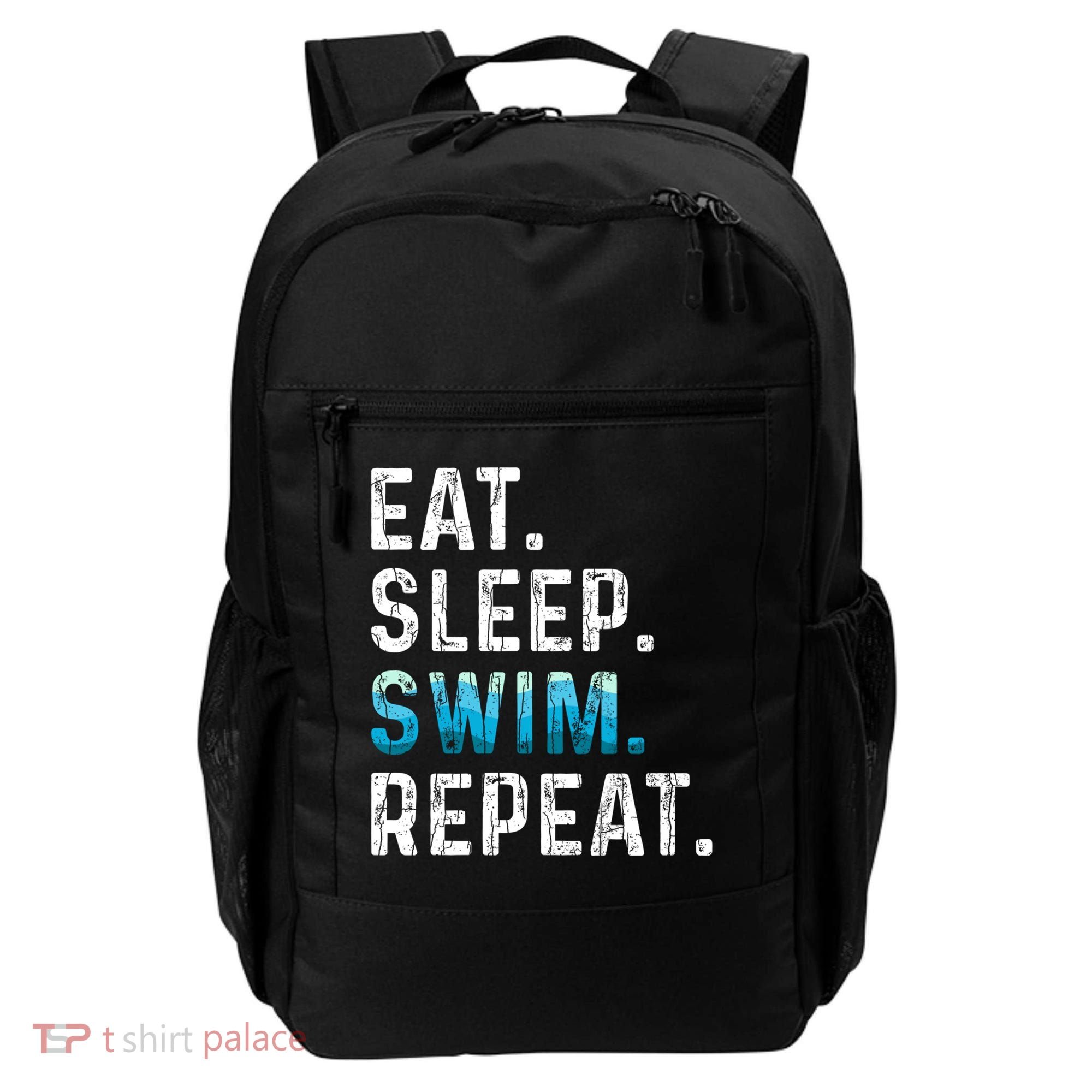 Eat Sleep Swim Repeat Funny Swimmer Swimming Player Graphic Gift Backpack